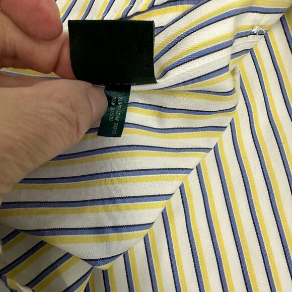 Lauren Ralph Lauren Men’s Striped Non-Iron Dress Shirt - Size 16 32/33 - Picture 8 of 9